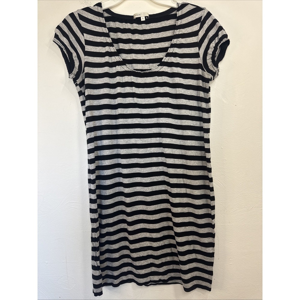 Vince Black Striped Mini Dress Women's Size Small Y2K 90s Whimsygoth Grunge